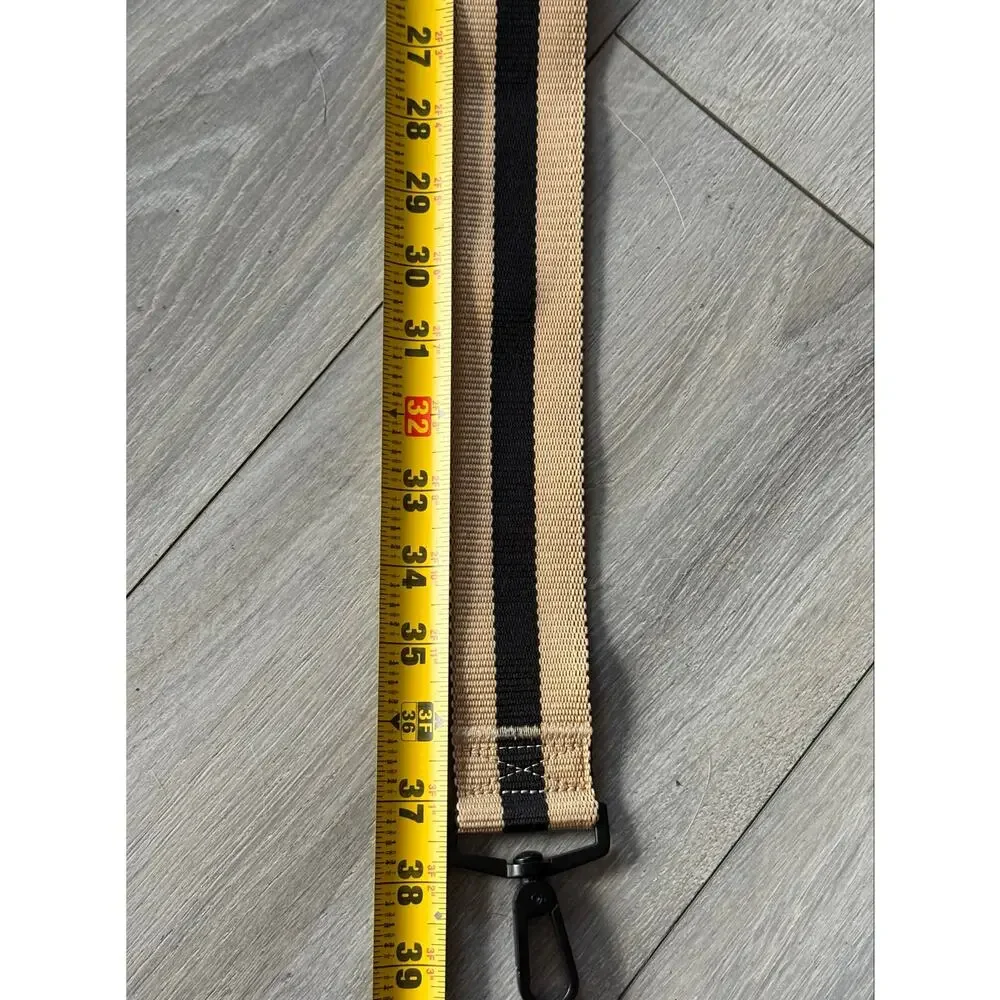 Saint Rue Matching Dog Collar & Leash Set Tan Black Stripe Adjustable